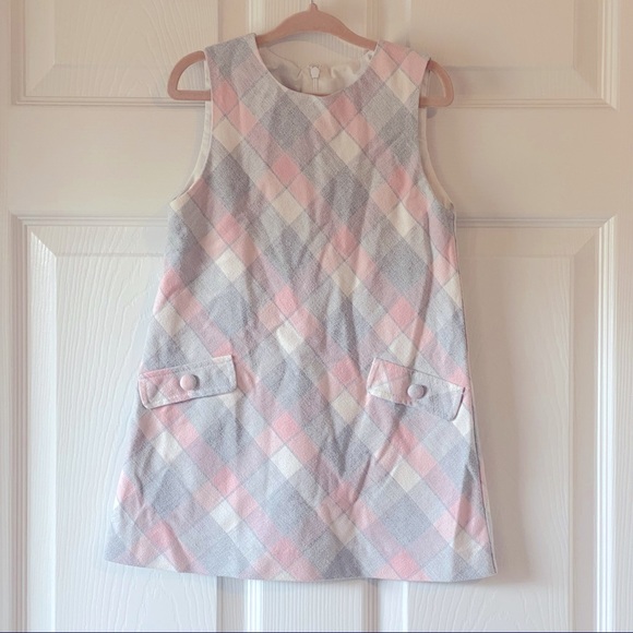 Ana Vini toddler girls pink & gray school girl style dress w/faux pockets - Picture 8 of 8
